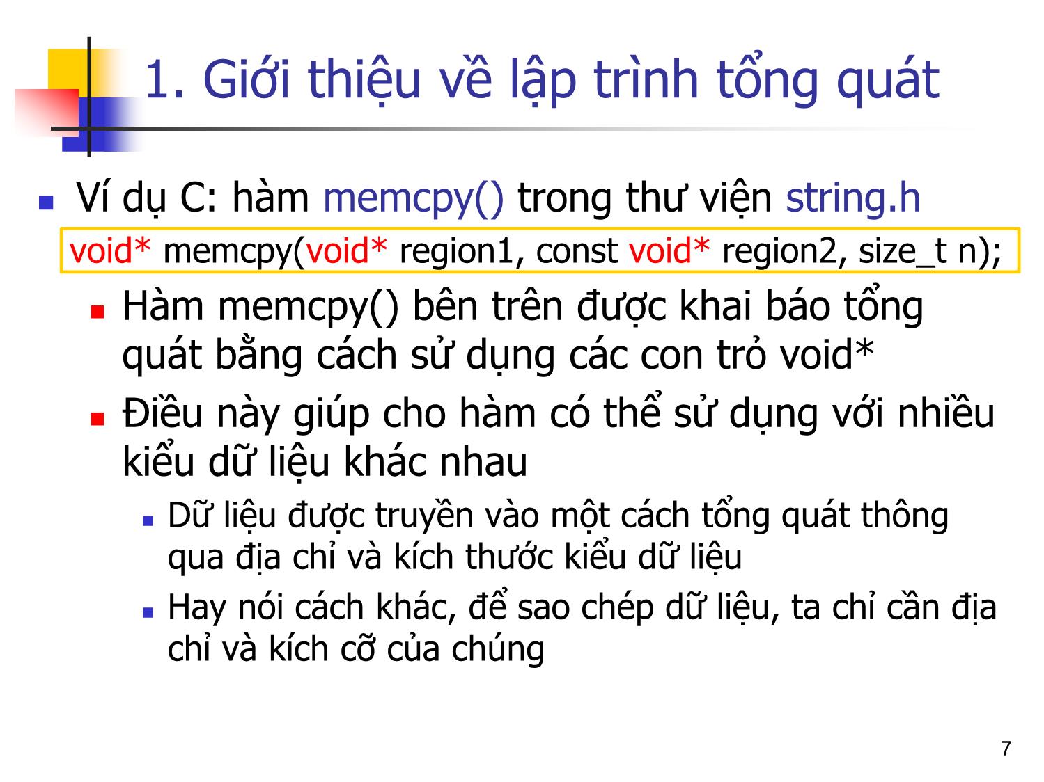 Bài giảng Lập trình hướng đối tượng - Bài 9: Lập trình tổng quát trang 7