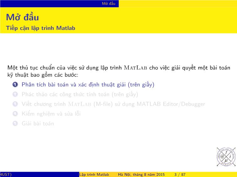 Bài giảng Matlab - Chương 3: Lập trình Matlab trang 3