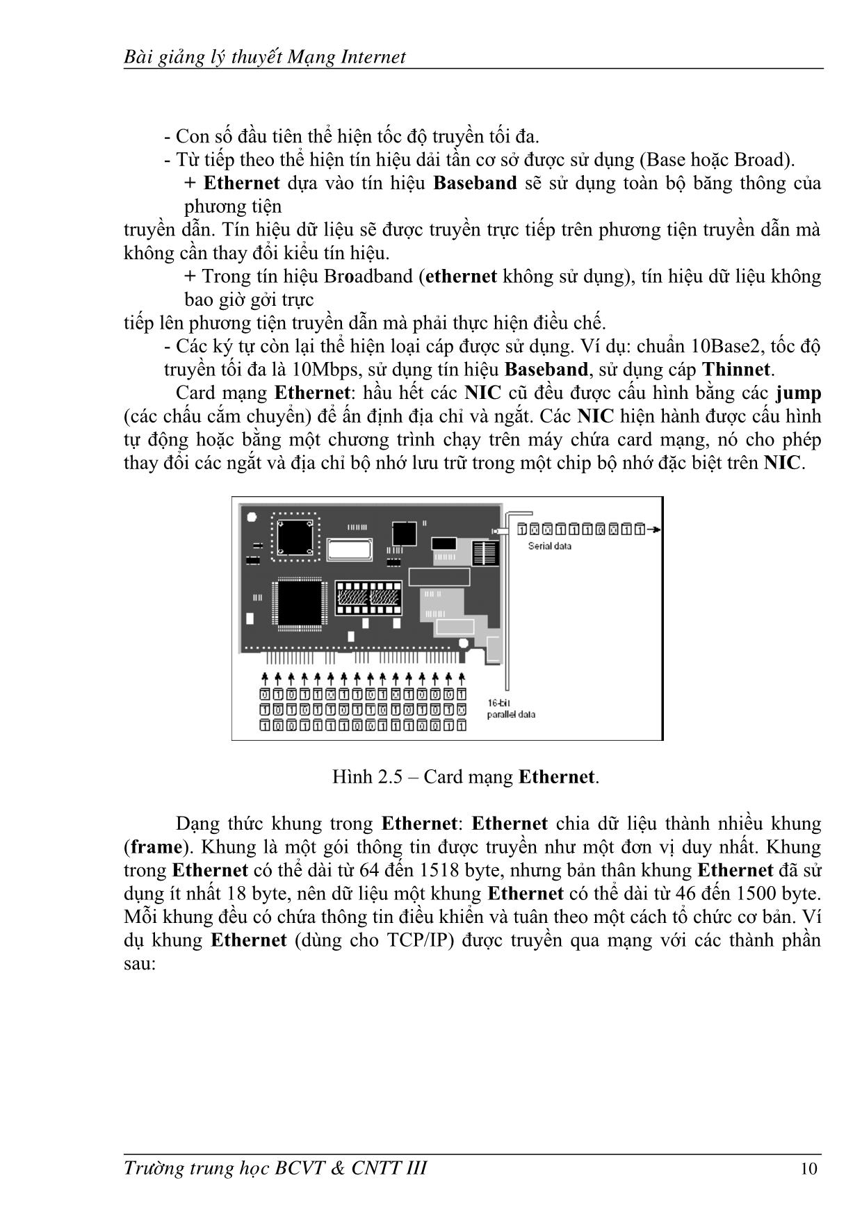 Bài giảng Lý thuyết mạng Internet trang 10