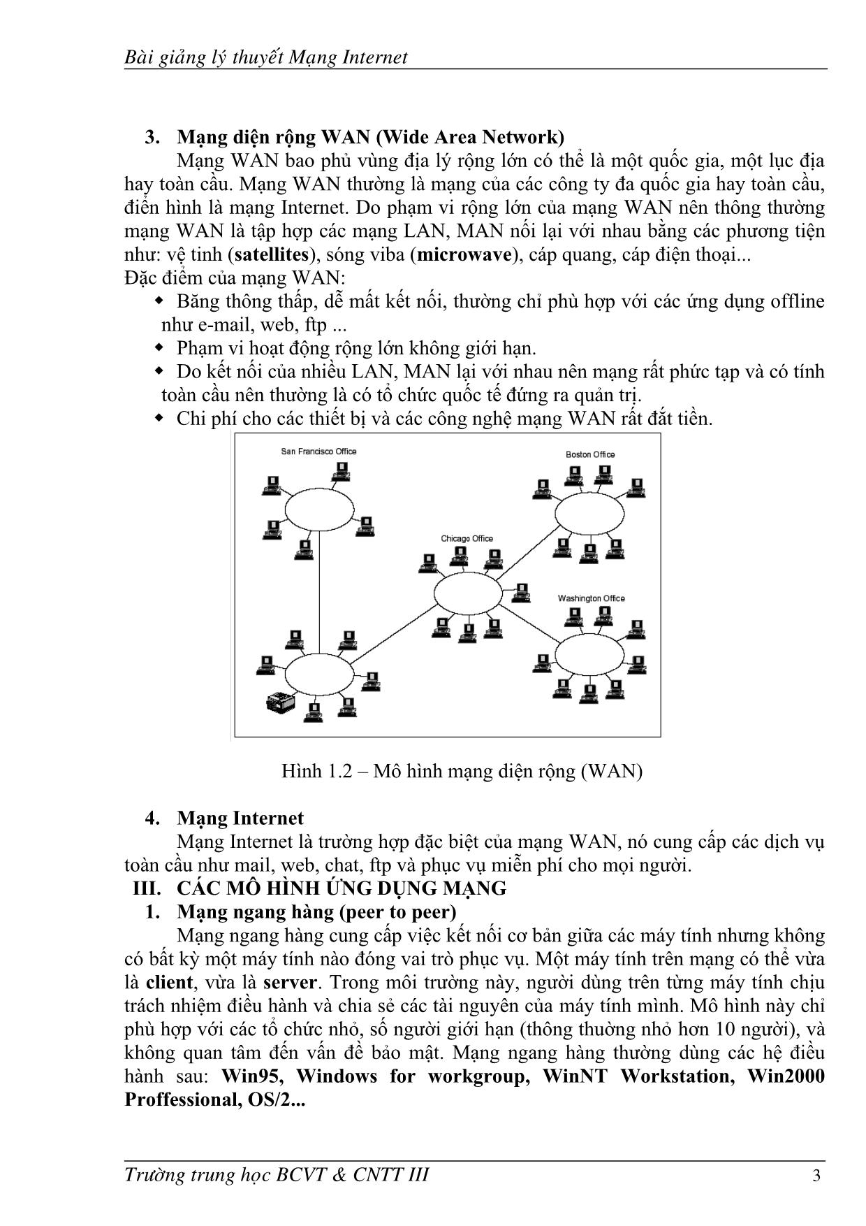 Bài giảng Lý thuyết mạng Internet trang 3