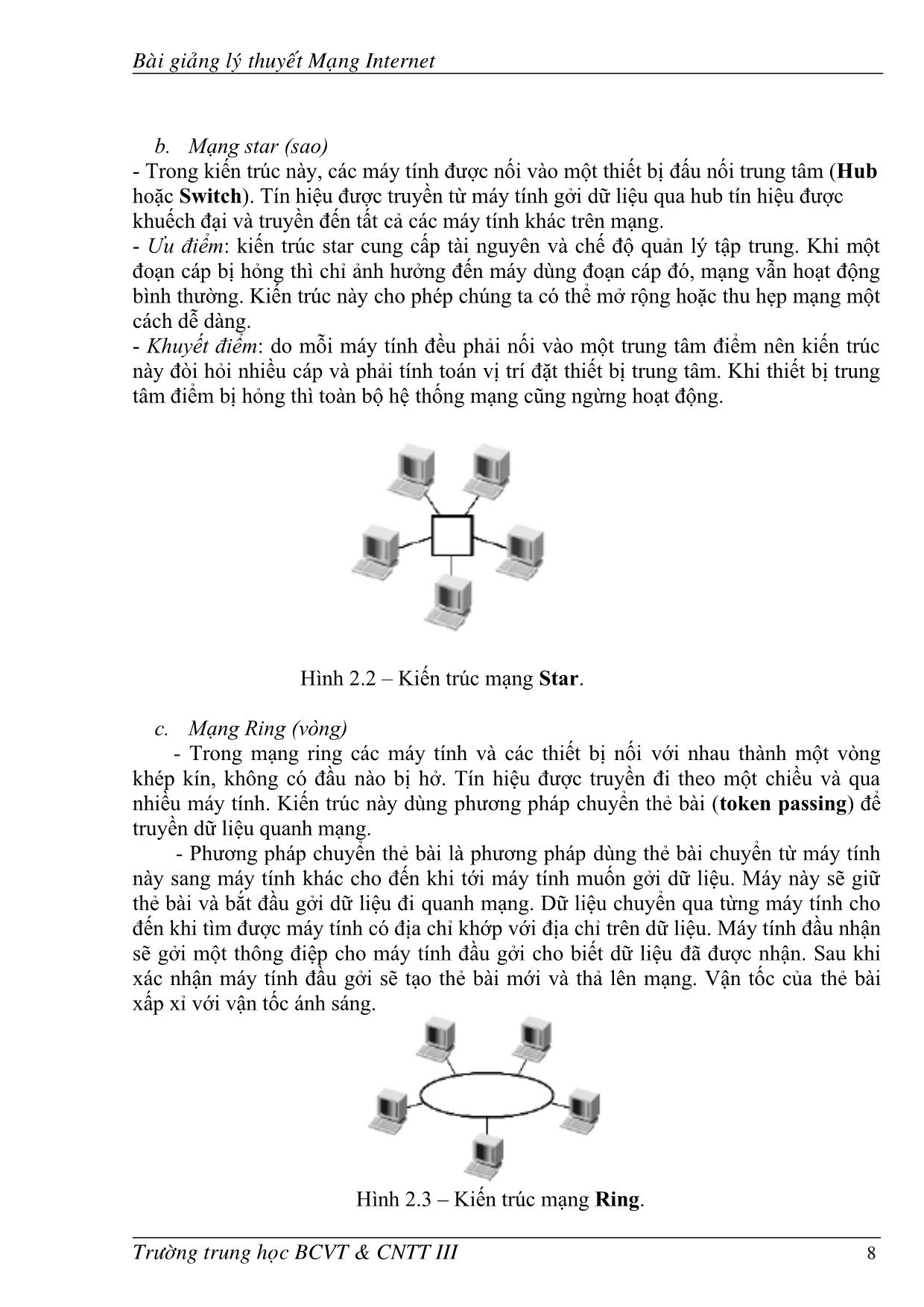 Bài giảng Lý thuyết mạng Internet trang 8