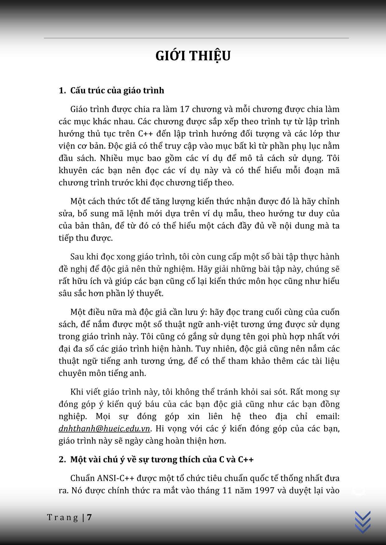 Giáo trình Lập trình hướng đối tượng C++ (Phần 1) trang 7