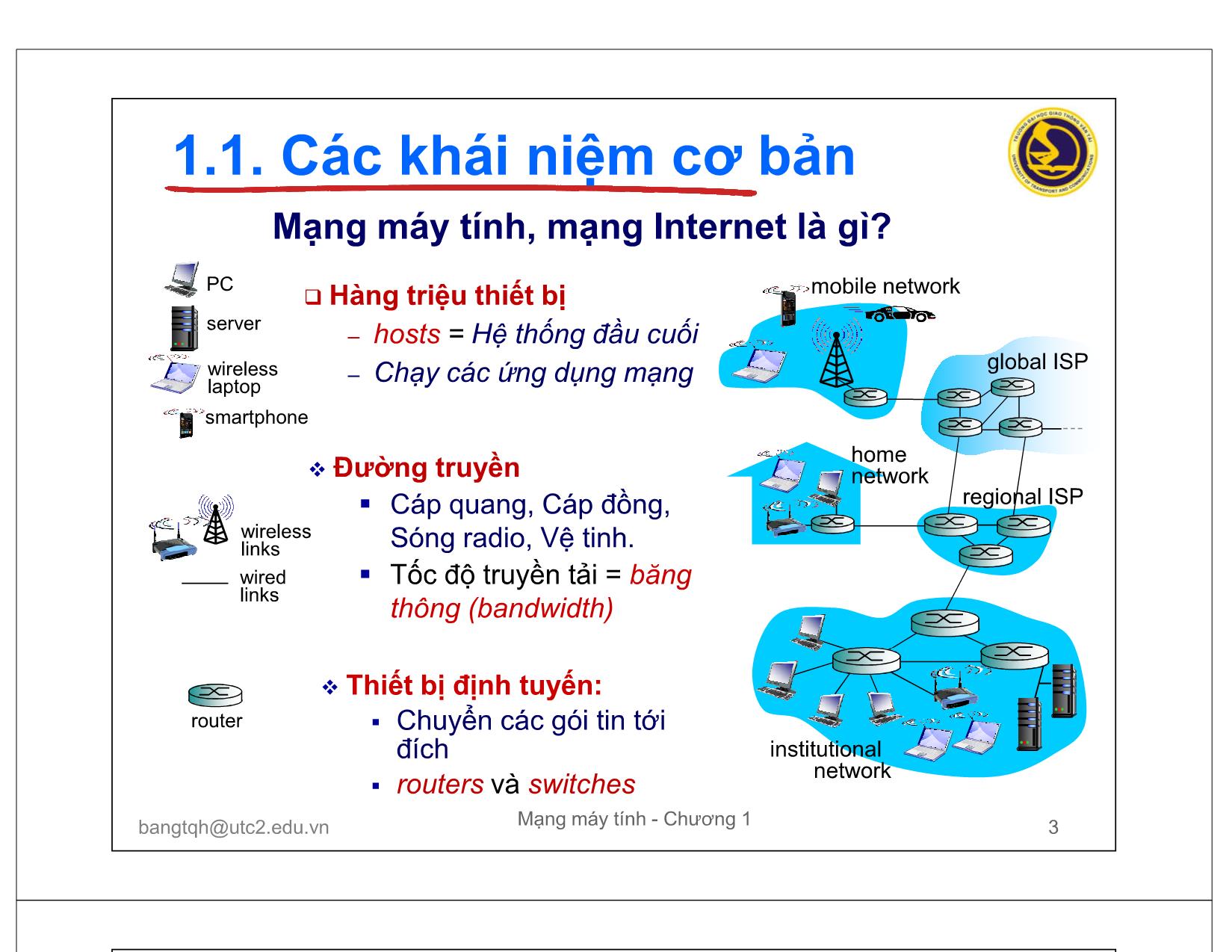 Bài giảng Mạng máy tính - Chương 1: Tổng quan mạng máy tính trang 3