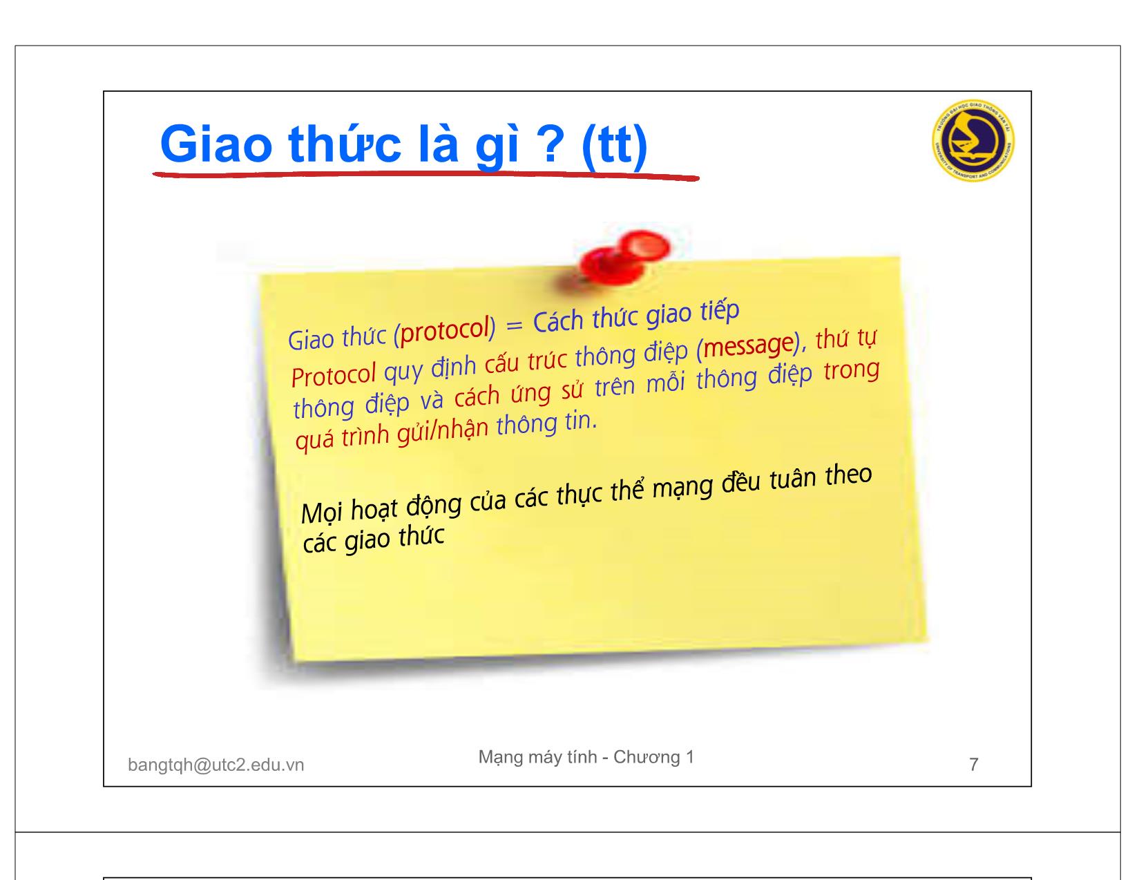 Bài giảng Mạng máy tính - Chương 1: Tổng quan mạng máy tính trang 7