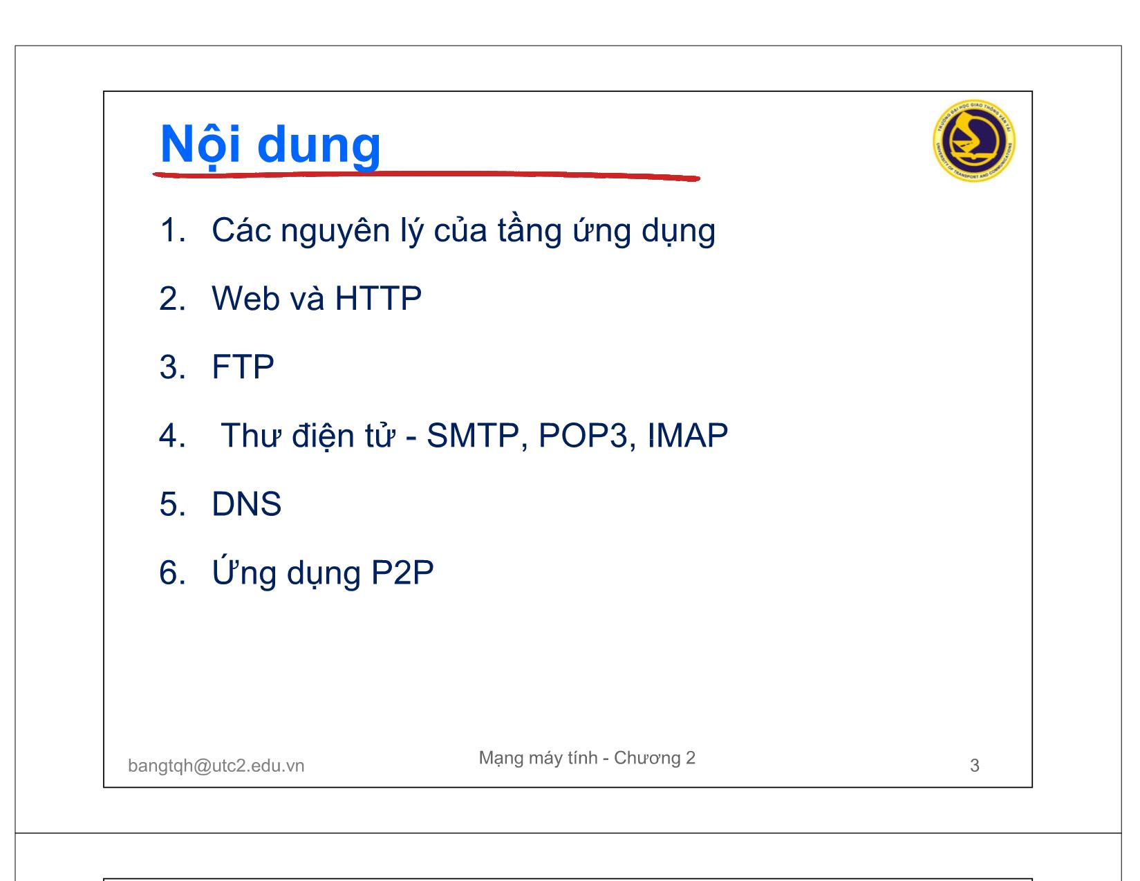 Bài giảng Mạng máy tính - Chương 2: Tầng ứng dụng trang 3