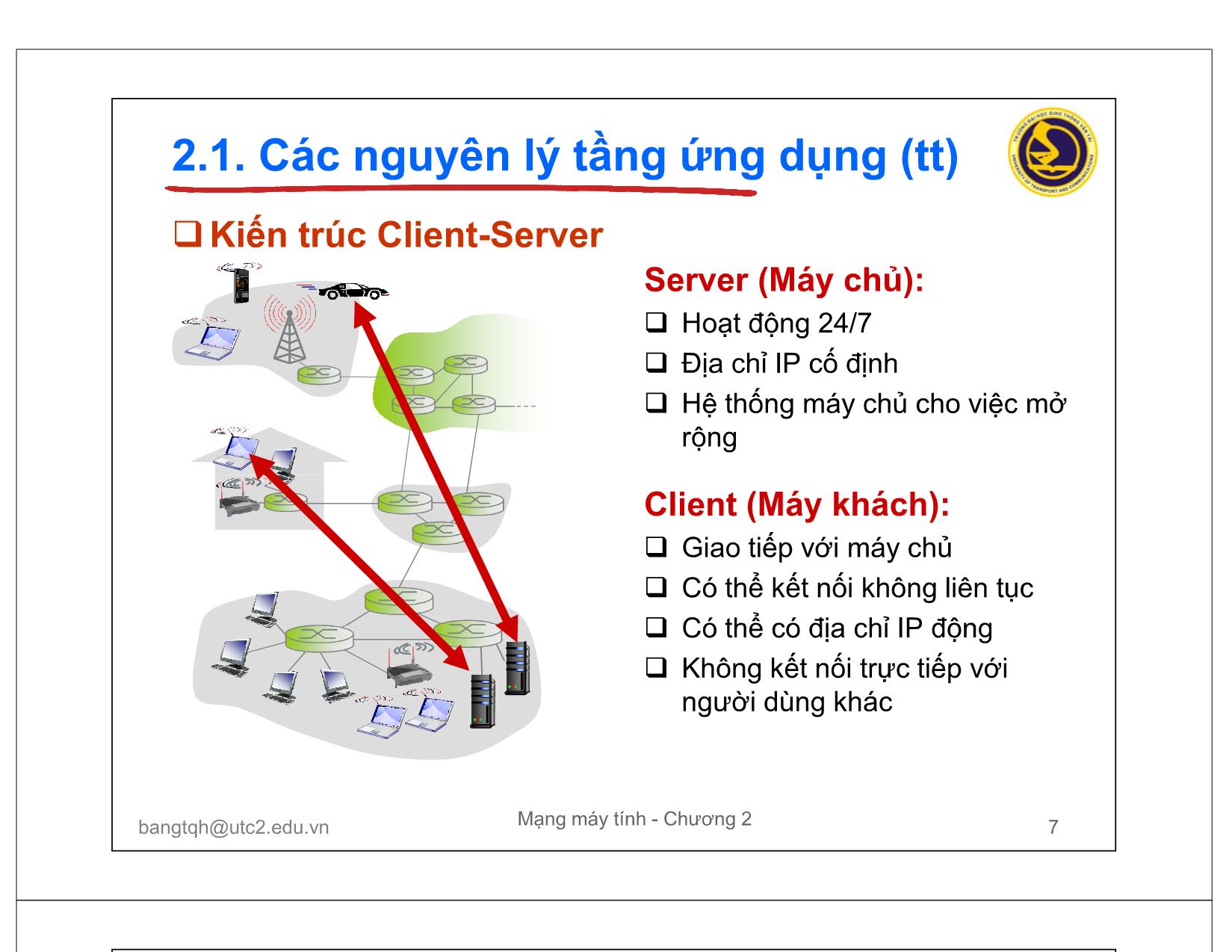 Bài giảng Mạng máy tính - Chương 2: Tầng ứng dụng trang 7