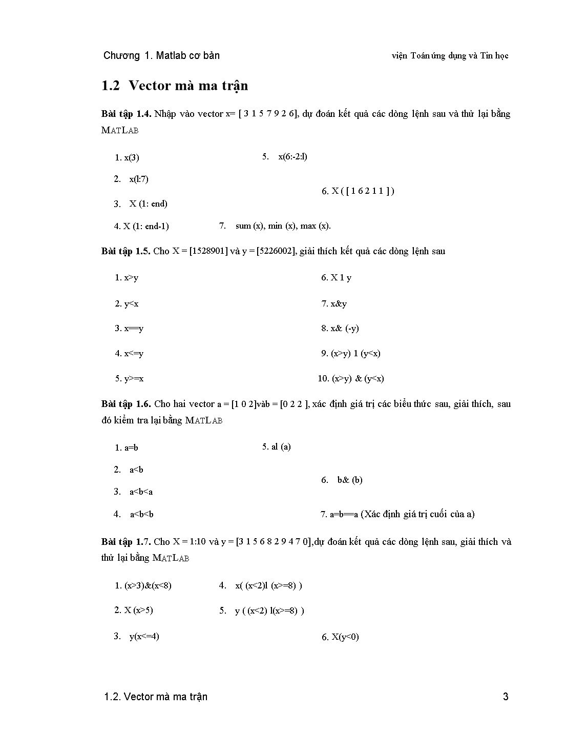 Giáo trình Matlab - Chương 1: Matlab cơ bản trang 2