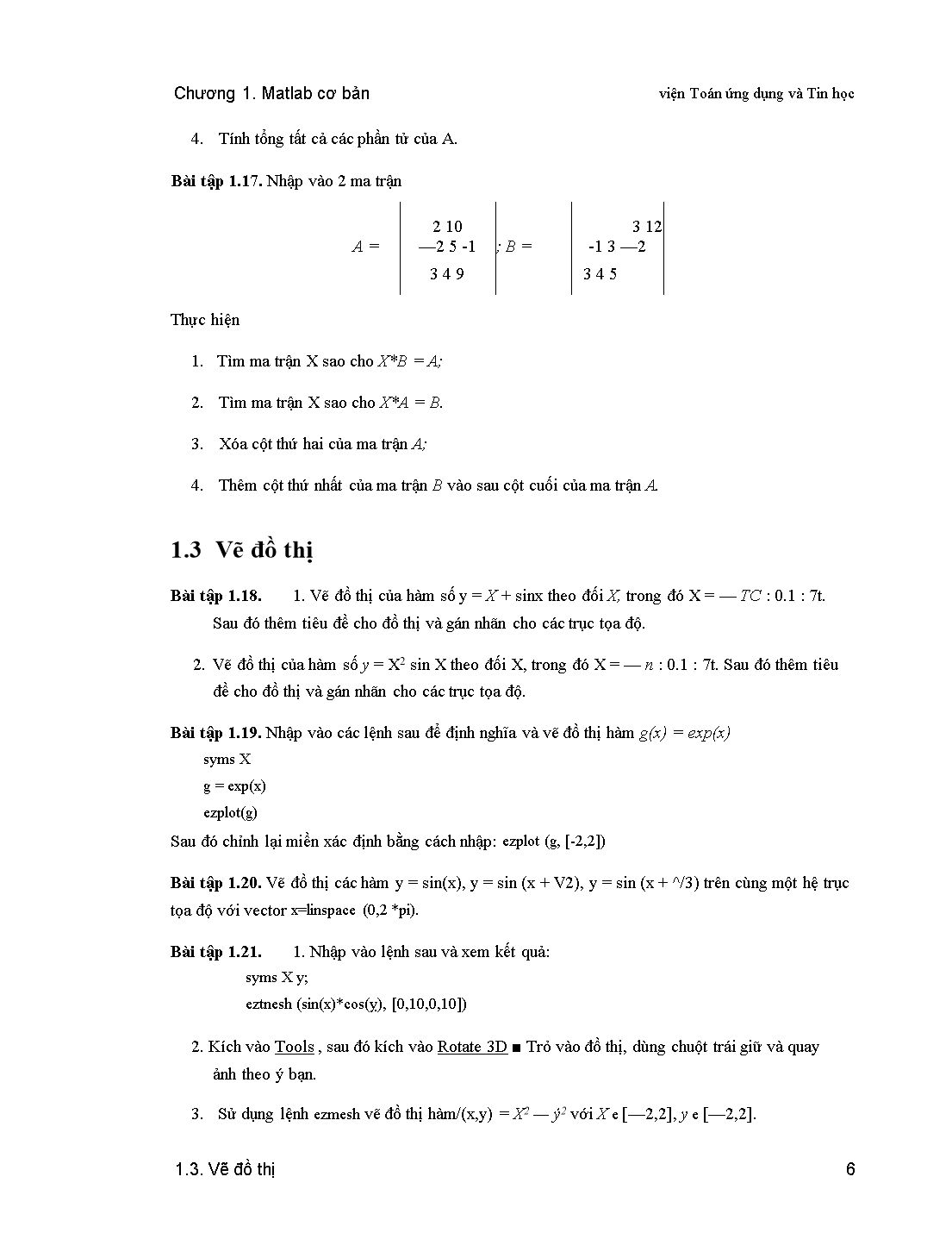 Giáo trình Matlab - Chương 1: Matlab cơ bản trang 5