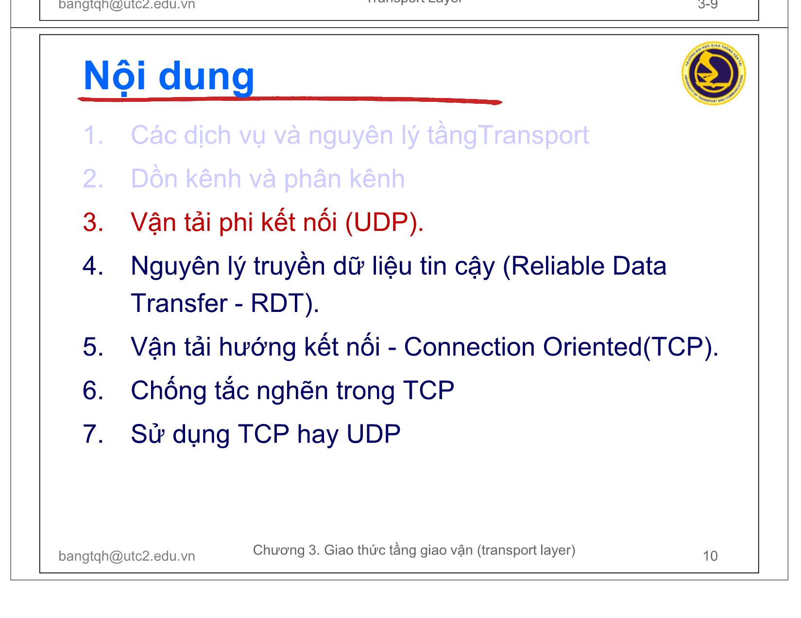 Bài giảng Mạng máy tính - Chương 3: Tầng giao vận trang 10