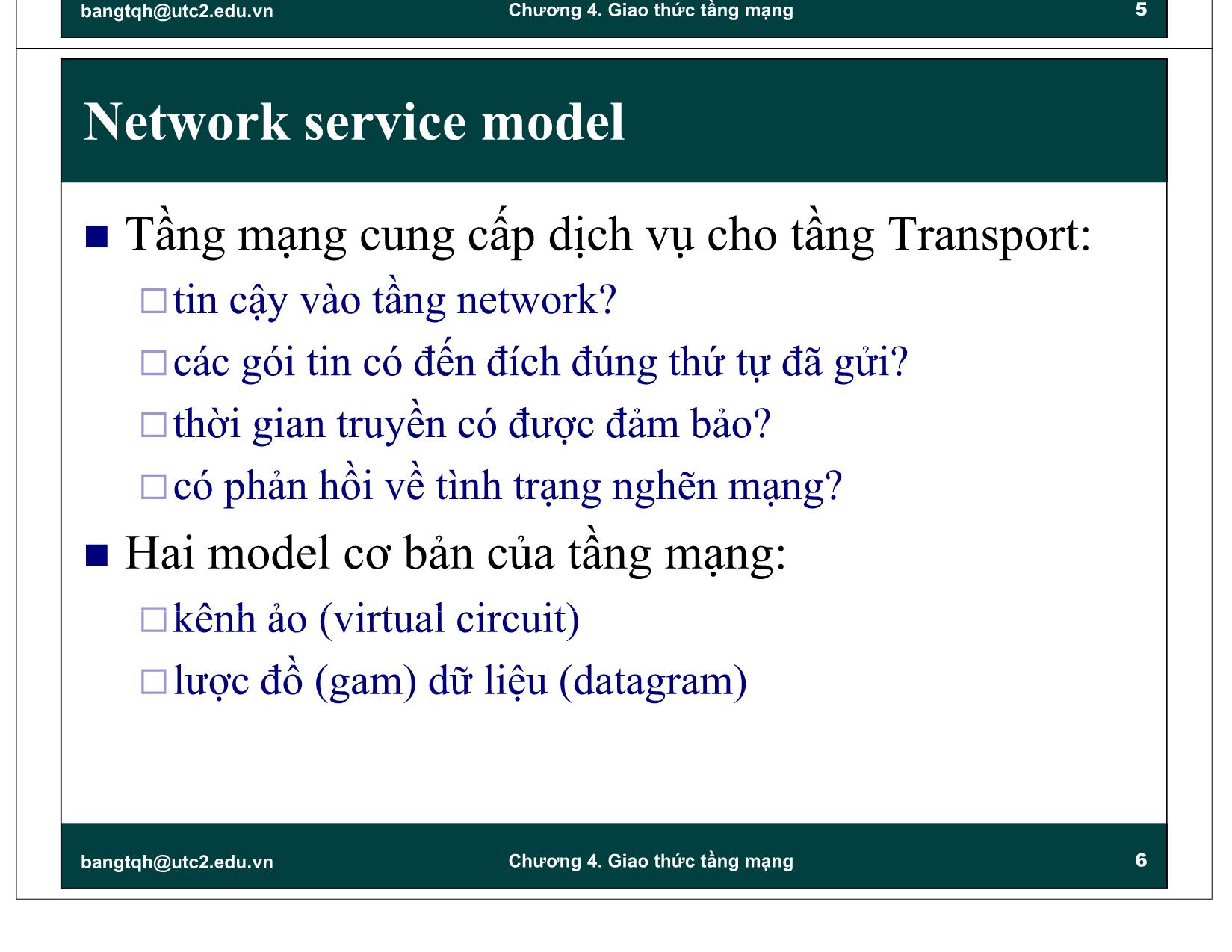 Bài giảng Mạng máy tính - Chương 4: Giao thức tầng mạng trang 6