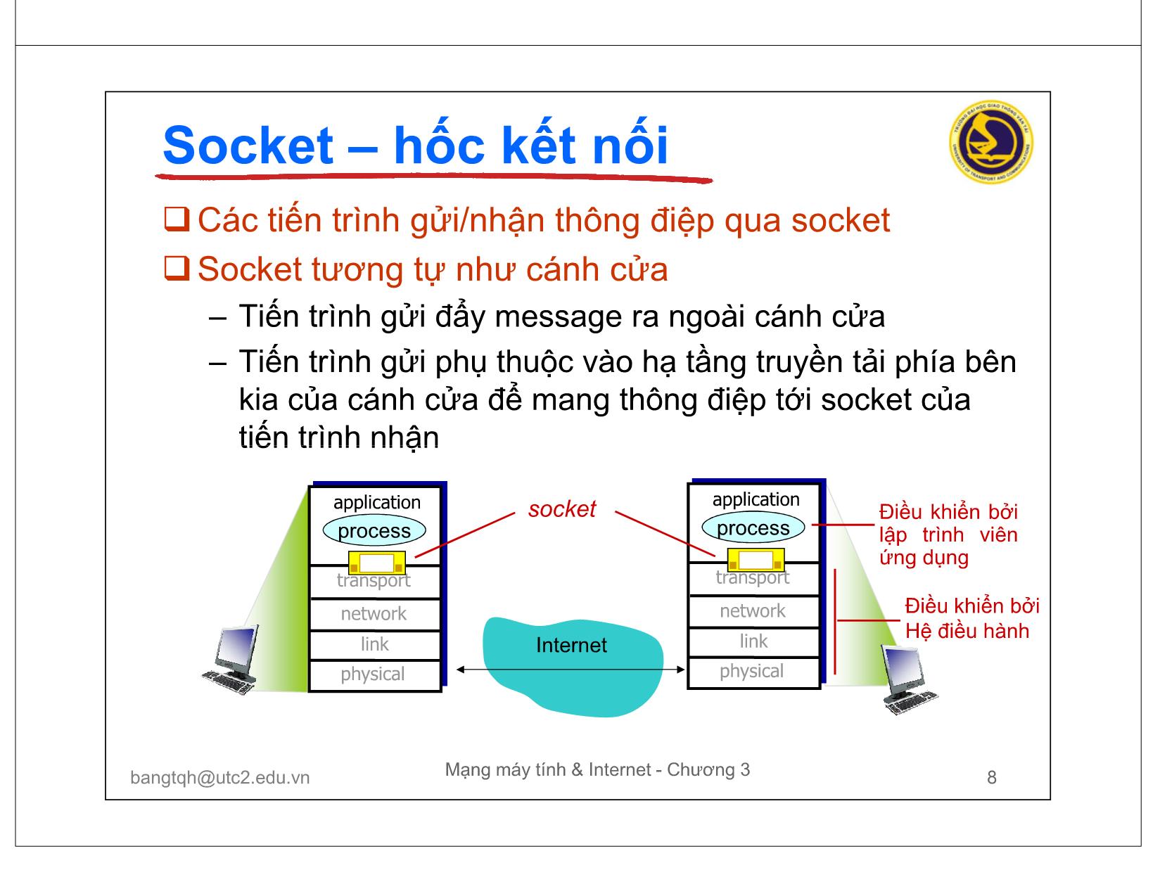 Bài giảng Mạng máy tính và Internet - Chương 3: Các giao thức tầng ứng dụng trang 8