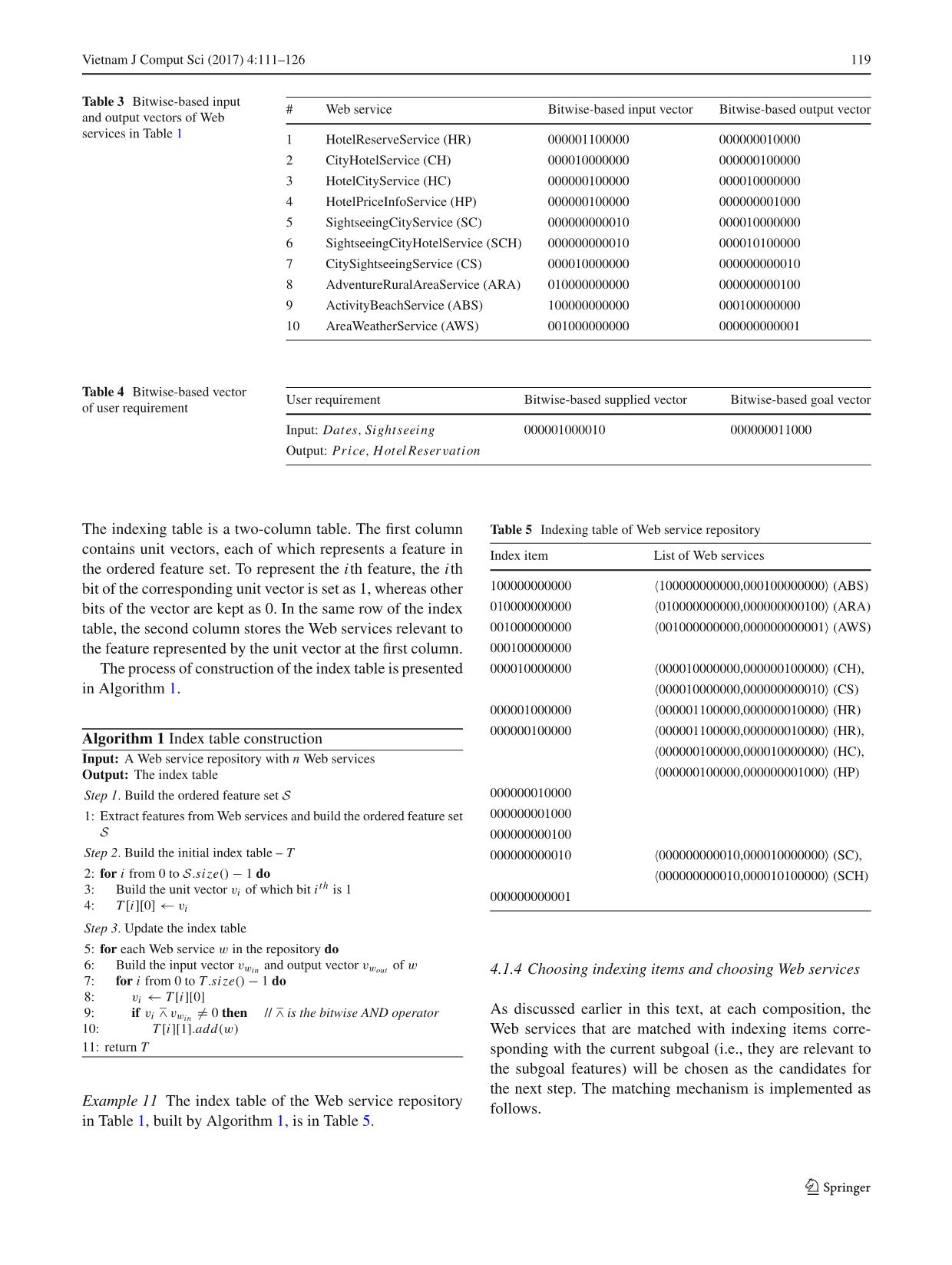 A bitwise - Based indexing and heuristic-driven on - the - fly approach for Web service composition and verification trang 9