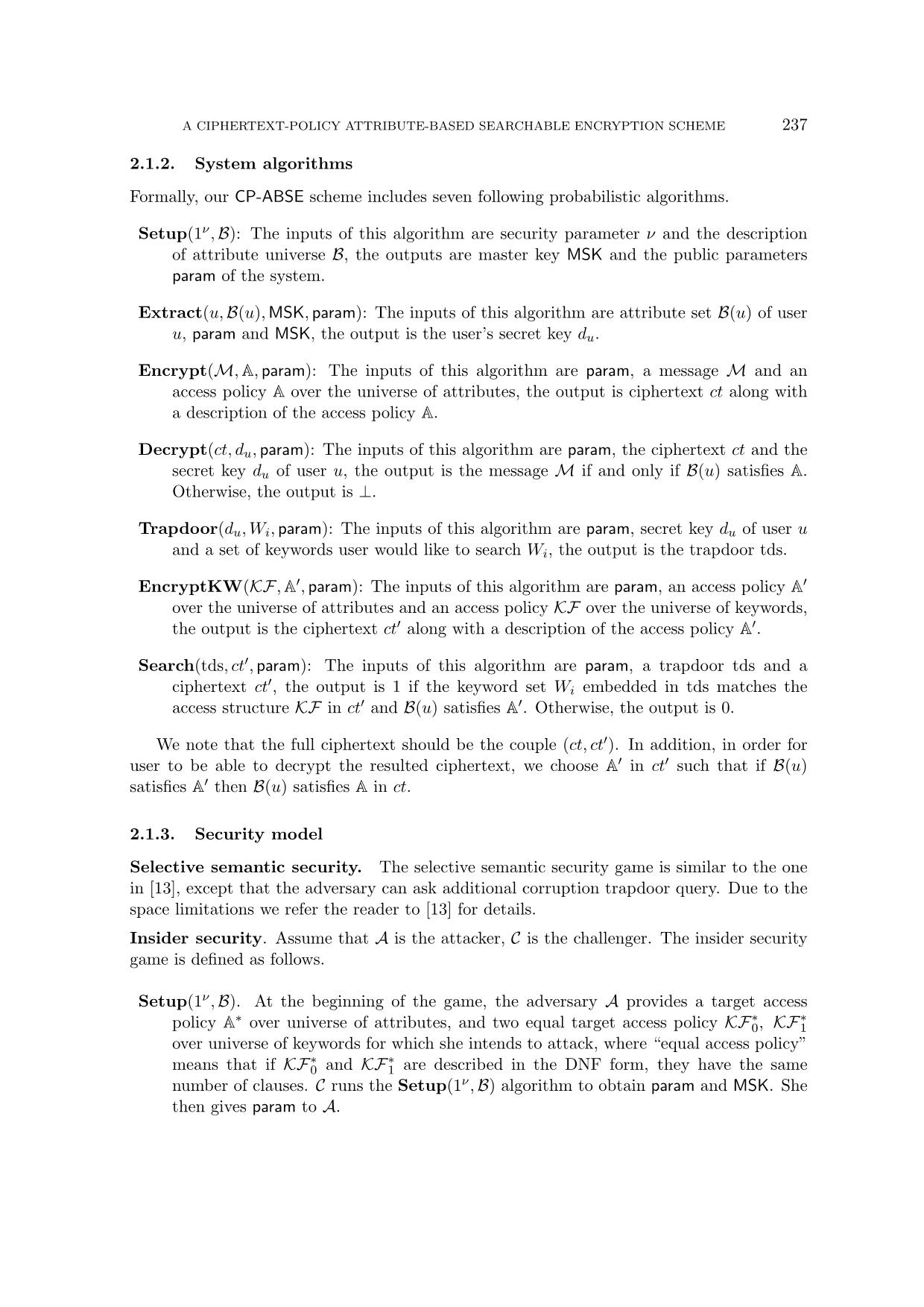 A ciphertext - Policy attribute-based searchable encryption scheme in non - interactive model trang 5