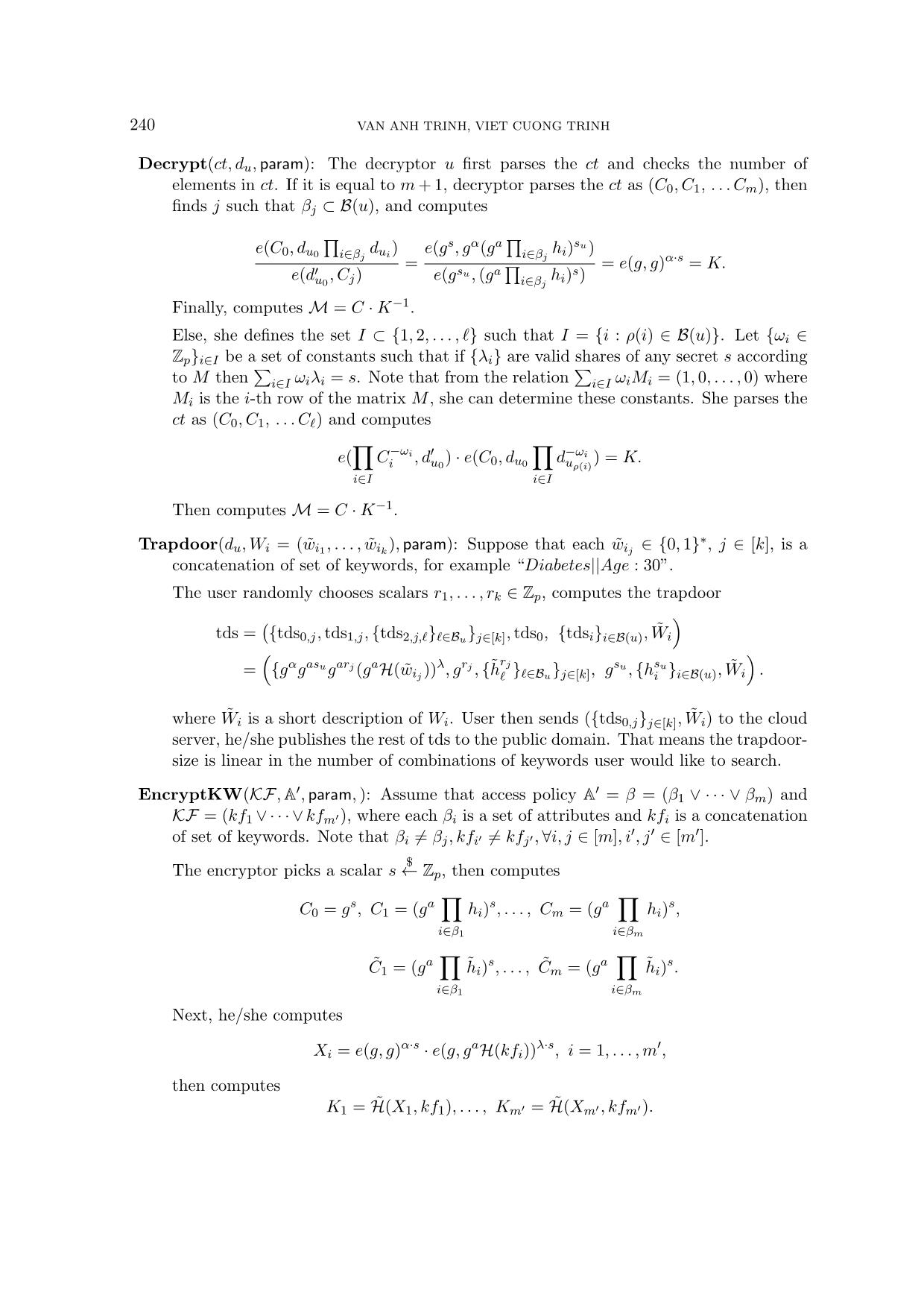 A ciphertext - Policy attribute-based searchable encryption scheme in non - interactive model trang 8