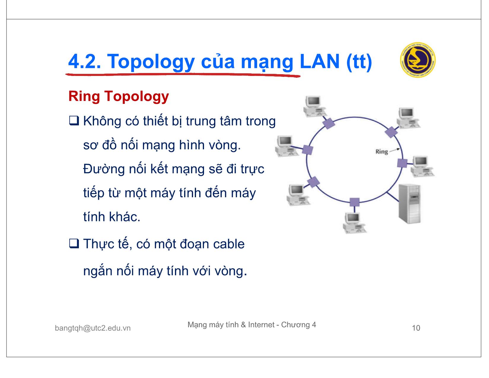 Bài giảng Mạng máy tính và Internet - Chương 4: Công nghệ mạng LAN trang 10