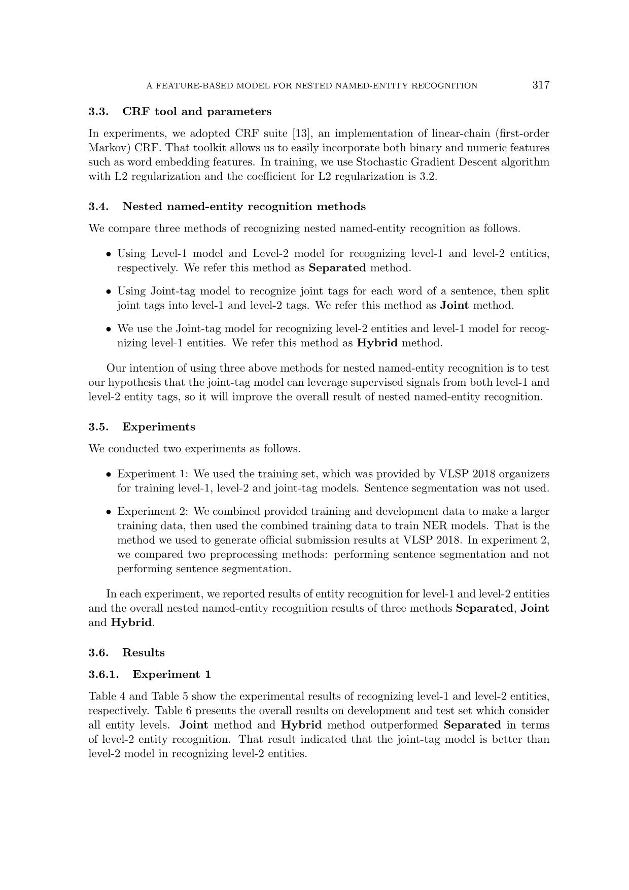 A feature - Based model for nested named-entity recognition at vlsp - 2018 ner evaluation campaign trang 7