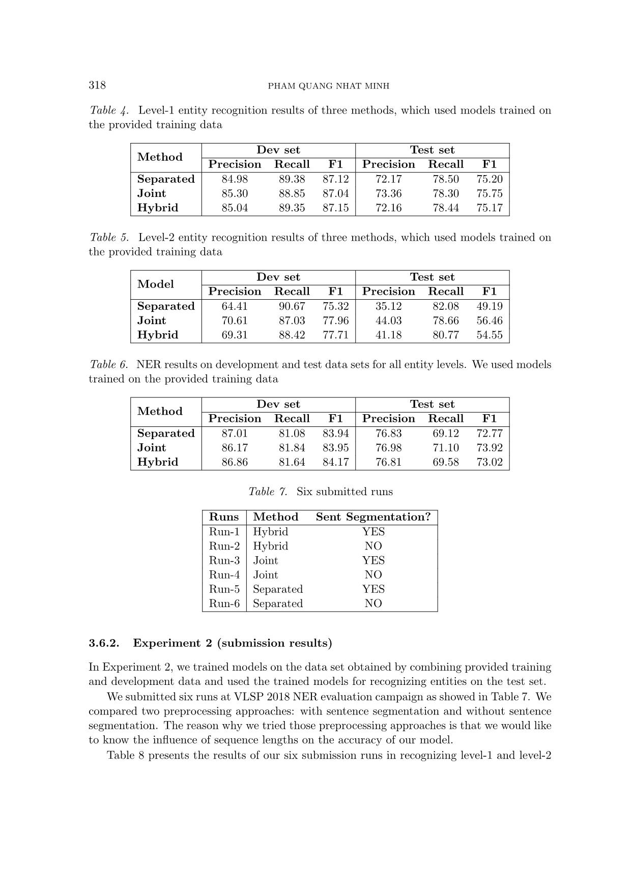 A feature - Based model for nested named-entity recognition at vlsp - 2018 ner evaluation campaign trang 8