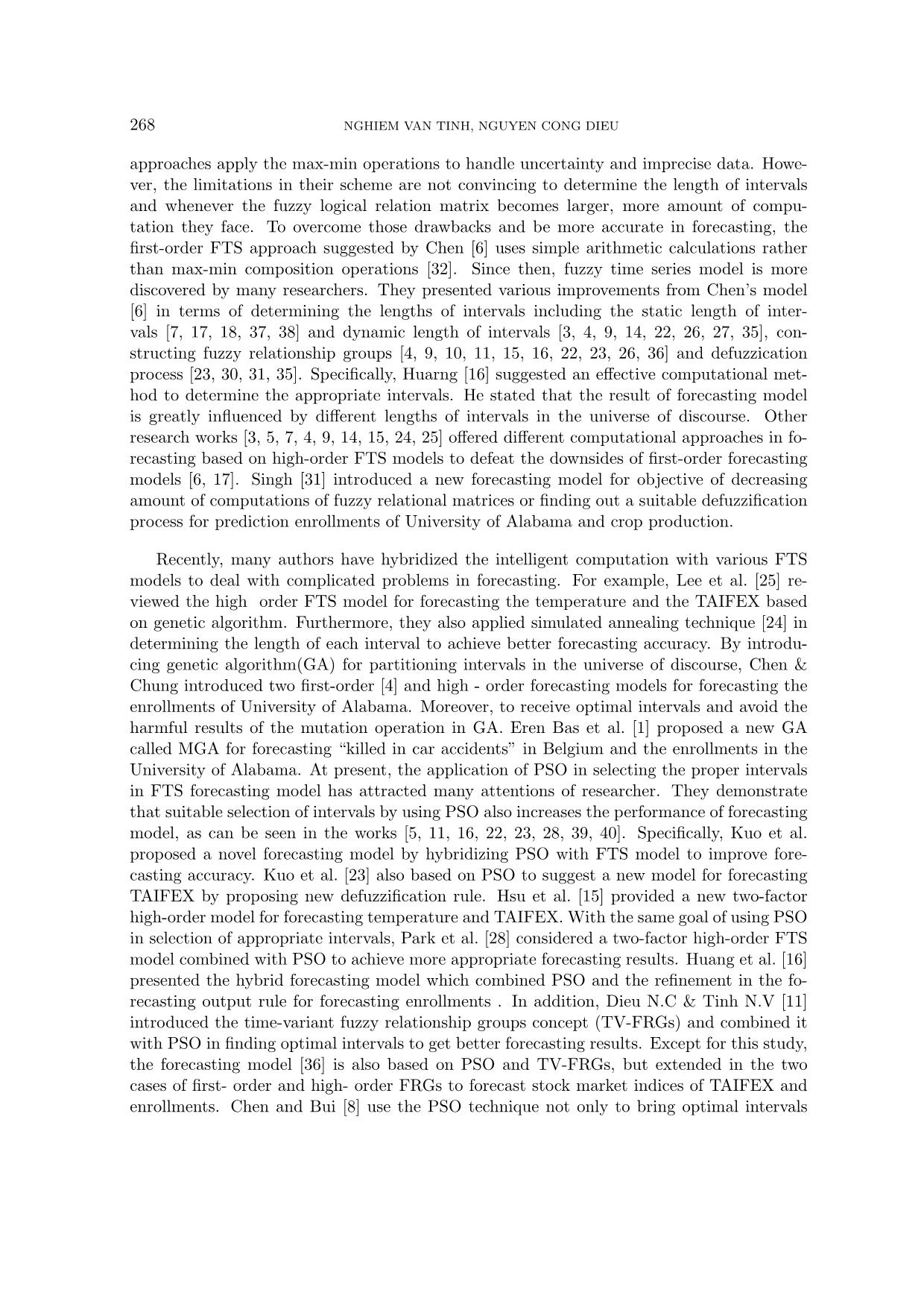 A new hybrid fuzzy time series forecasting model based on combing fuzzy C-Means clustering and particle swam optimization trang 2