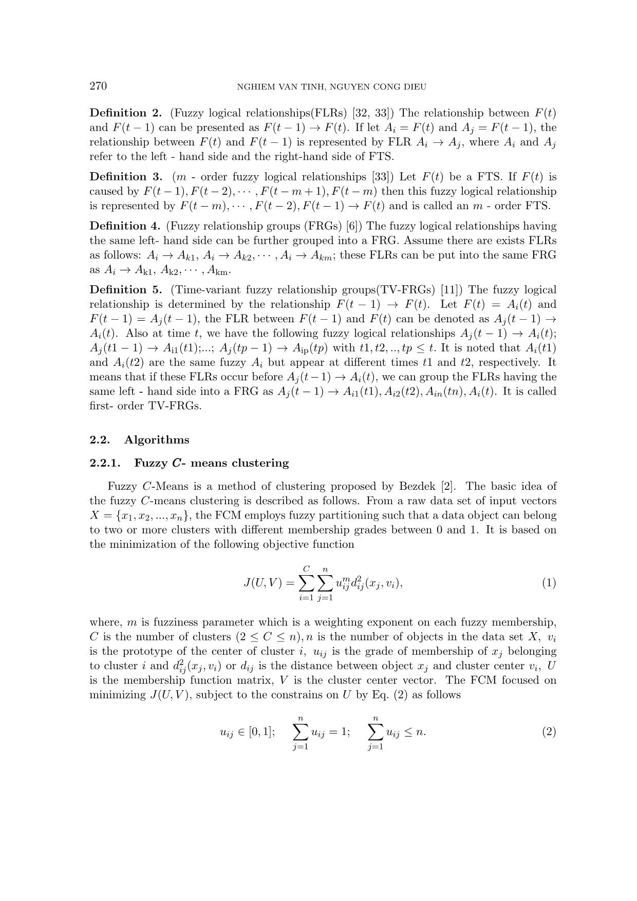 A new hybrid fuzzy time series forecasting model based on combing fuzzy C-Means clustering and particle swam optimization trang 4