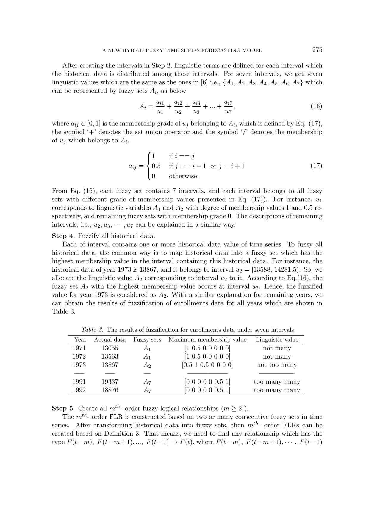 A new hybrid fuzzy time series forecasting model based on combing fuzzy C-Means clustering and particle swam optimization trang 9