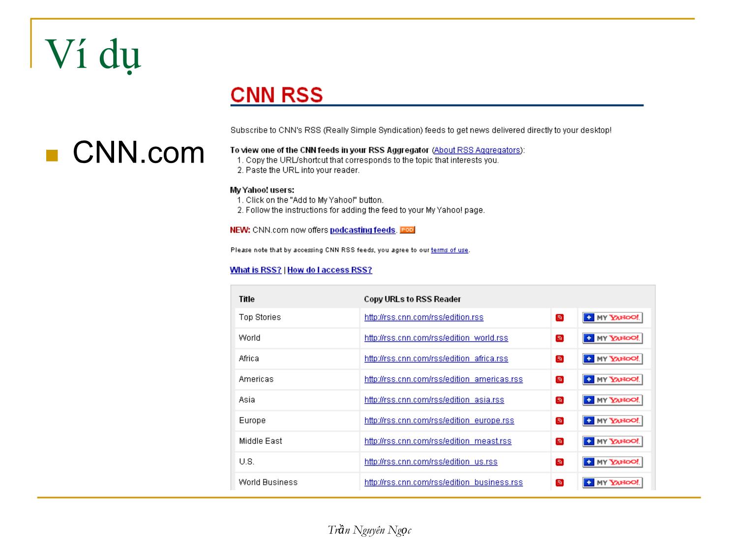 Bài giảng Công nghệ XML và WEB ngữ nghĩa - Bài 4: Ứng dụng đọc tin nhanh sử dụng RSS - Trần Nguyên Ngọc trang 4