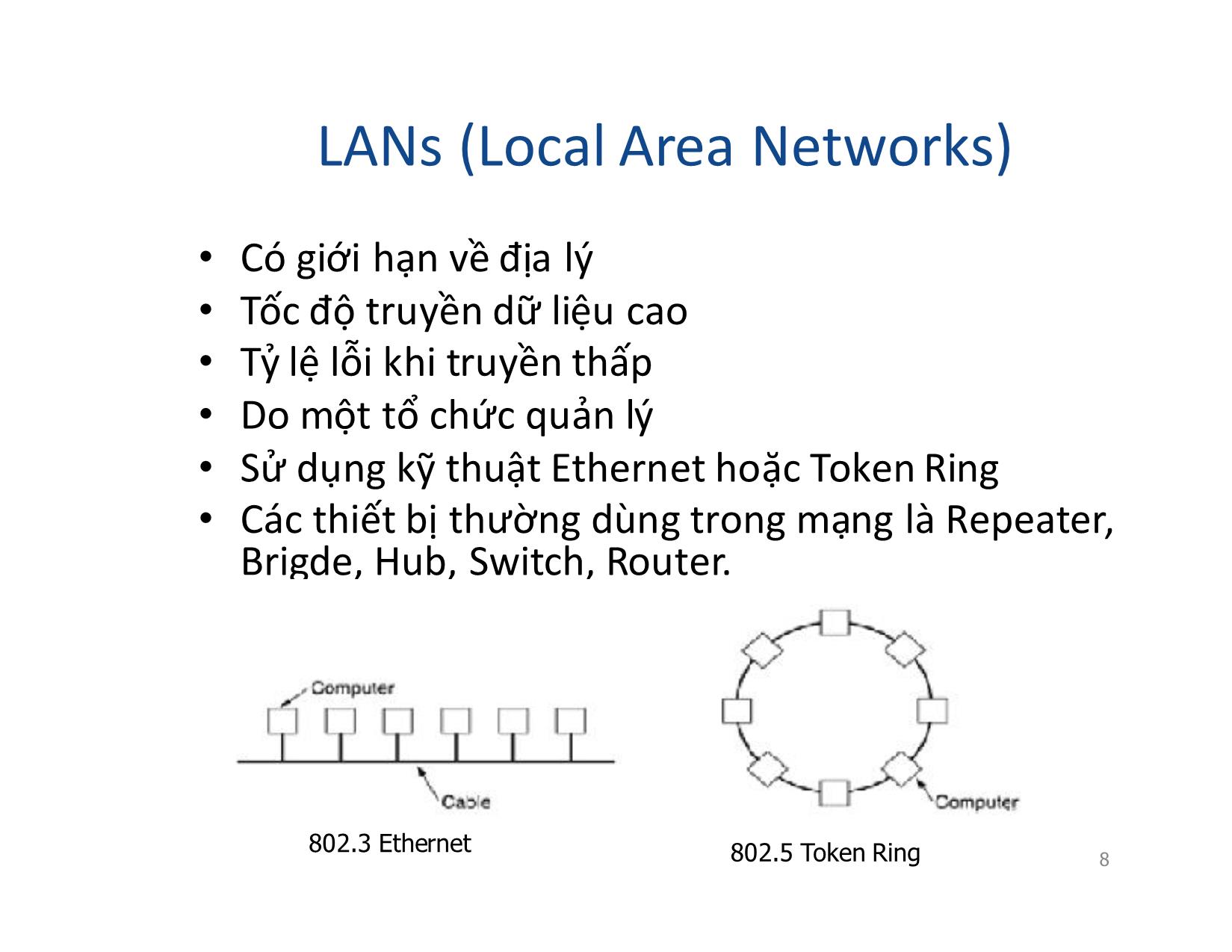 Bài giảng Mạng máy tính - Chương 1: Tổng quan về mạng máy tính - Vũ Quốc Oai trang 8