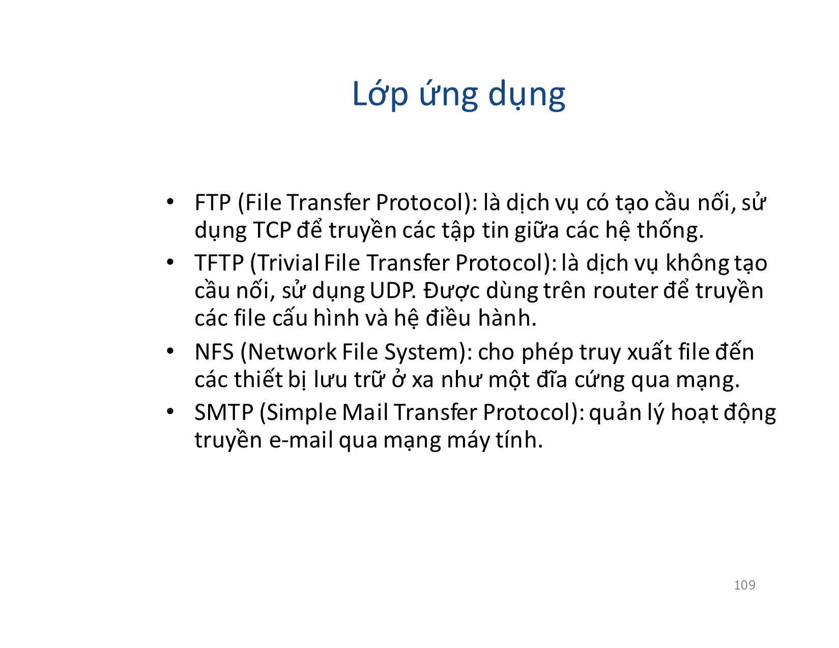 Bài giảng Mạng máy tính - Chương 5: TCP/IP - Vũ Quốc Oai trang 10