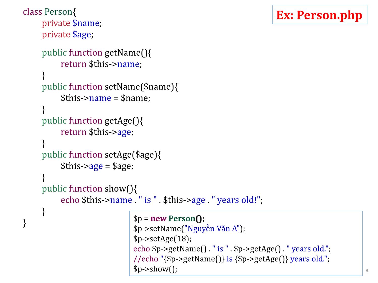 Bài giảng Phát triển phần mềm nguồn mở - Bài 4: Object oriented programming - Nguyễn Hữu Thể trang 8