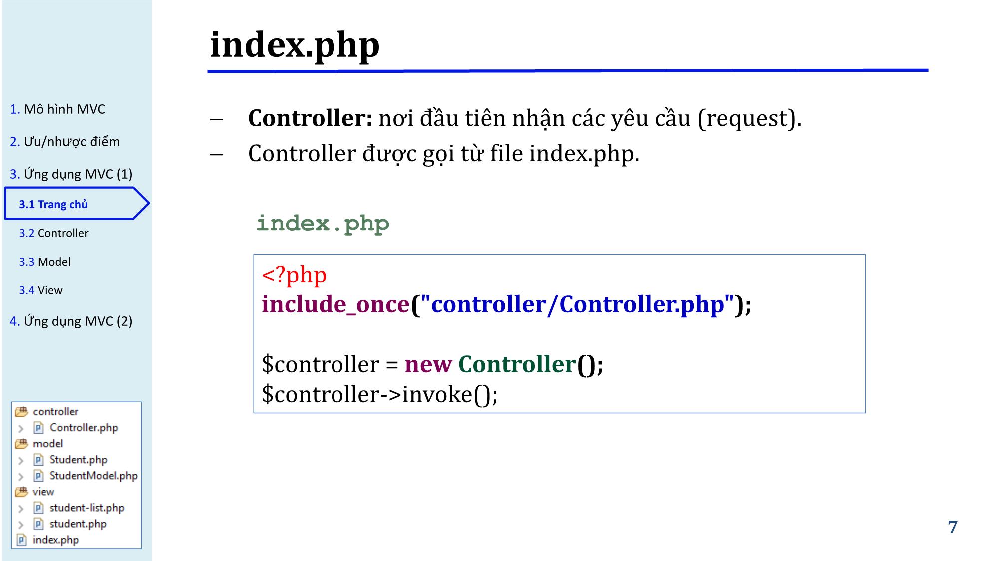 Bài giảng Phát triển phần mềm nguồn mở - Bài 5: Mô hình MVC trong PHP - Nguyễn Hữu Thể trang 7