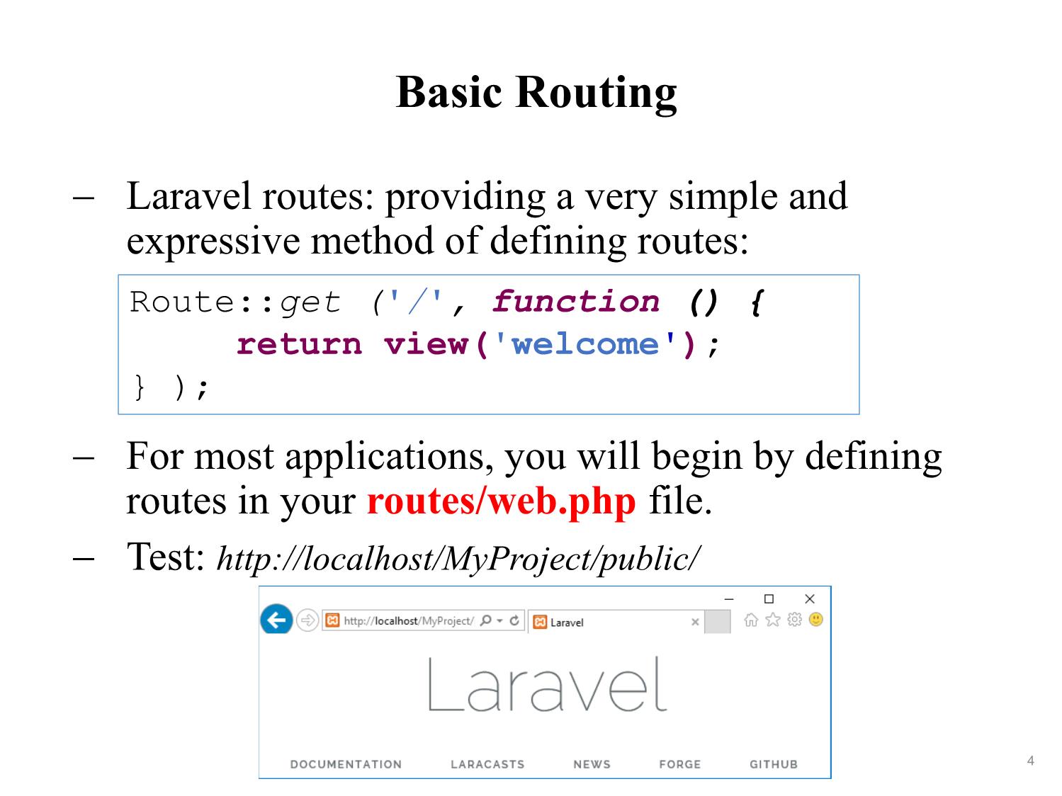 Bài giảng Phát triển phần mềm nguồn mở - Bài 7: Route, Views, Blade Templates - Nguyễn Hữu Thể trang 4