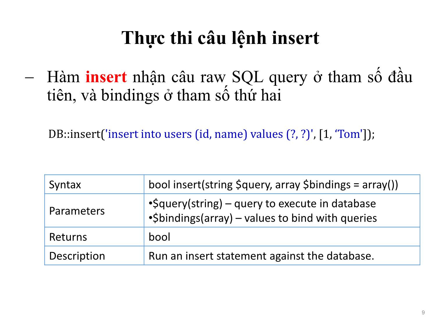 Bài giảng Phát triển phần mềm nguồn mở - Bài 10: Database, Migrations and Seeding - Nguyễn Hữu Thể trang 9