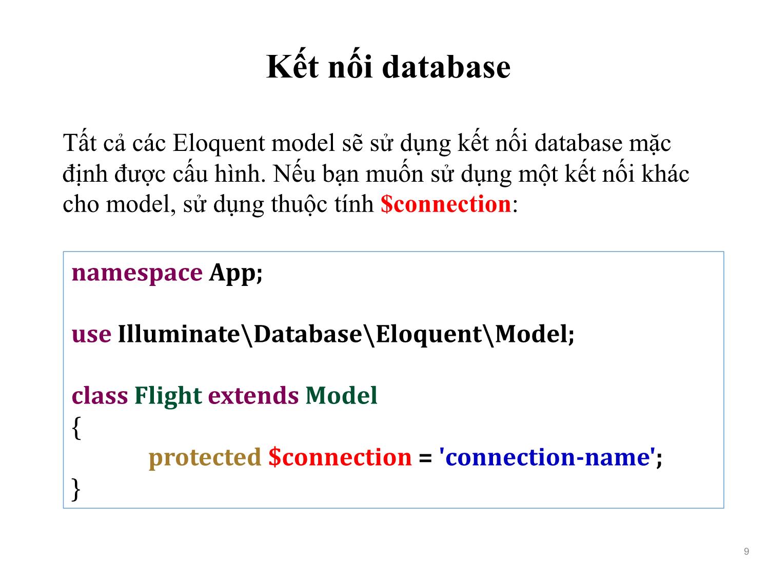 Bài giảng Phát triển phần mềm nguồn mở - Bài 12: Eloquent ORM - Nguyễn Hữu Thể trang 9