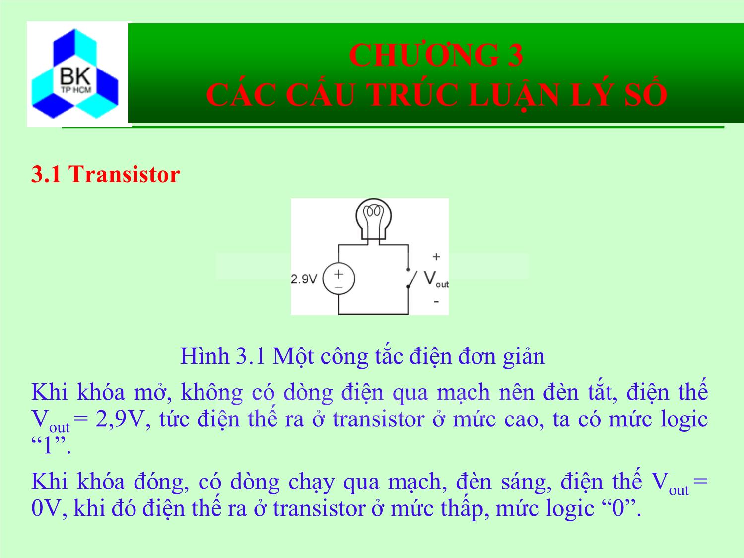 Bài giảng Hệ thống máy tính và ngôn ngữ C - Chương 3: Các cấu trúc luận lý số trang 3