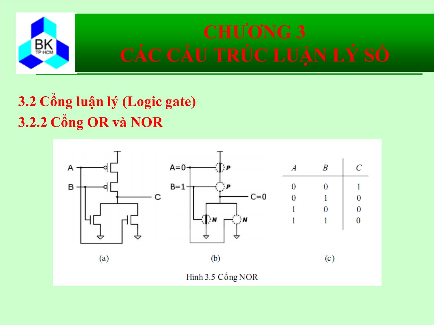 Bài giảng Hệ thống máy tính và ngôn ngữ C - Chương 3: Các cấu trúc luận lý số trang 7