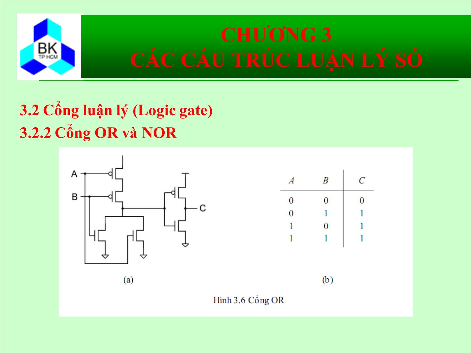 Bài giảng Hệ thống máy tính và ngôn ngữ C - Chương 3: Các cấu trúc luận lý số trang 8