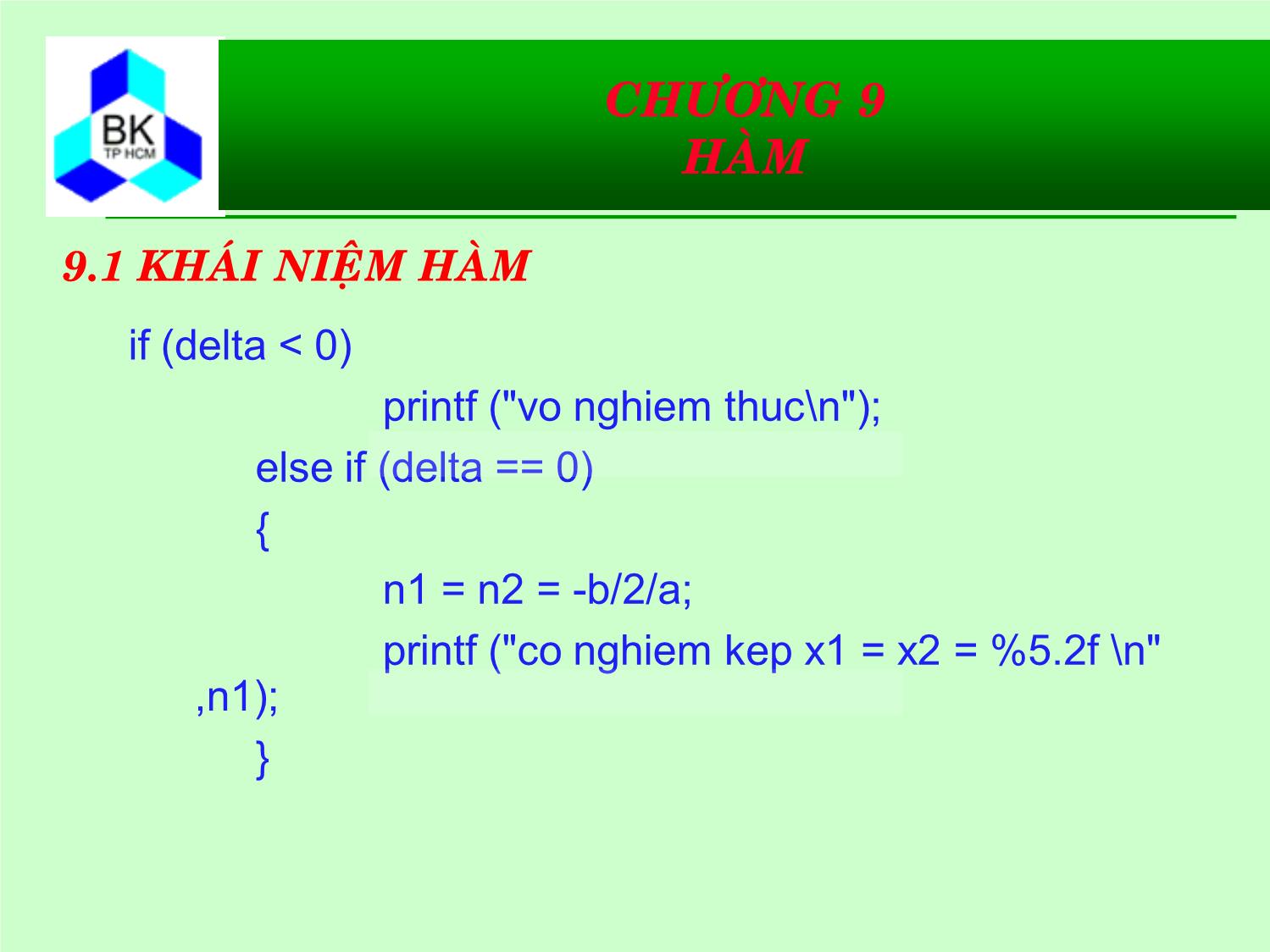 Bài giảng Hệ thống máy tính và ngôn ngữ C - Chương 9: Hàm trang 9