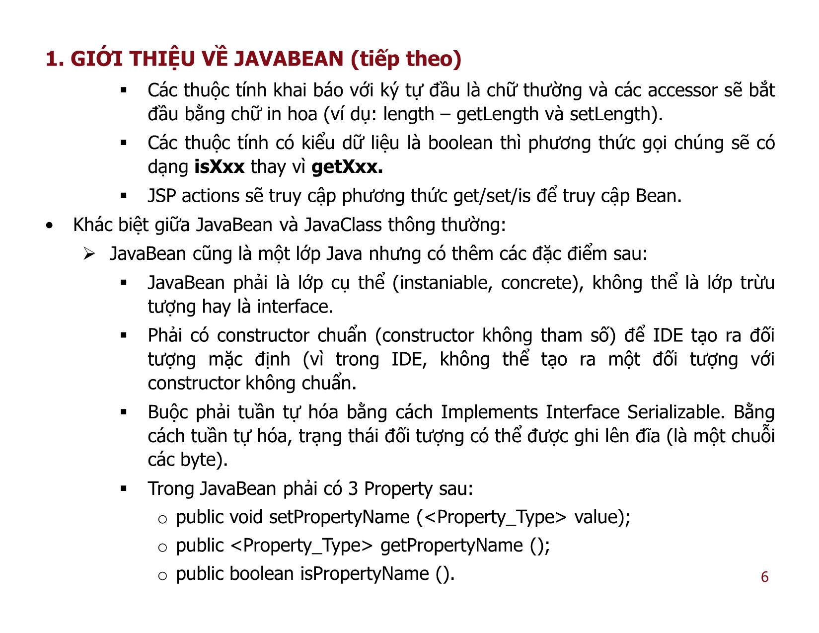 Giáo trình Sử dụng Javabean và Java Mail trong JSP trang 6