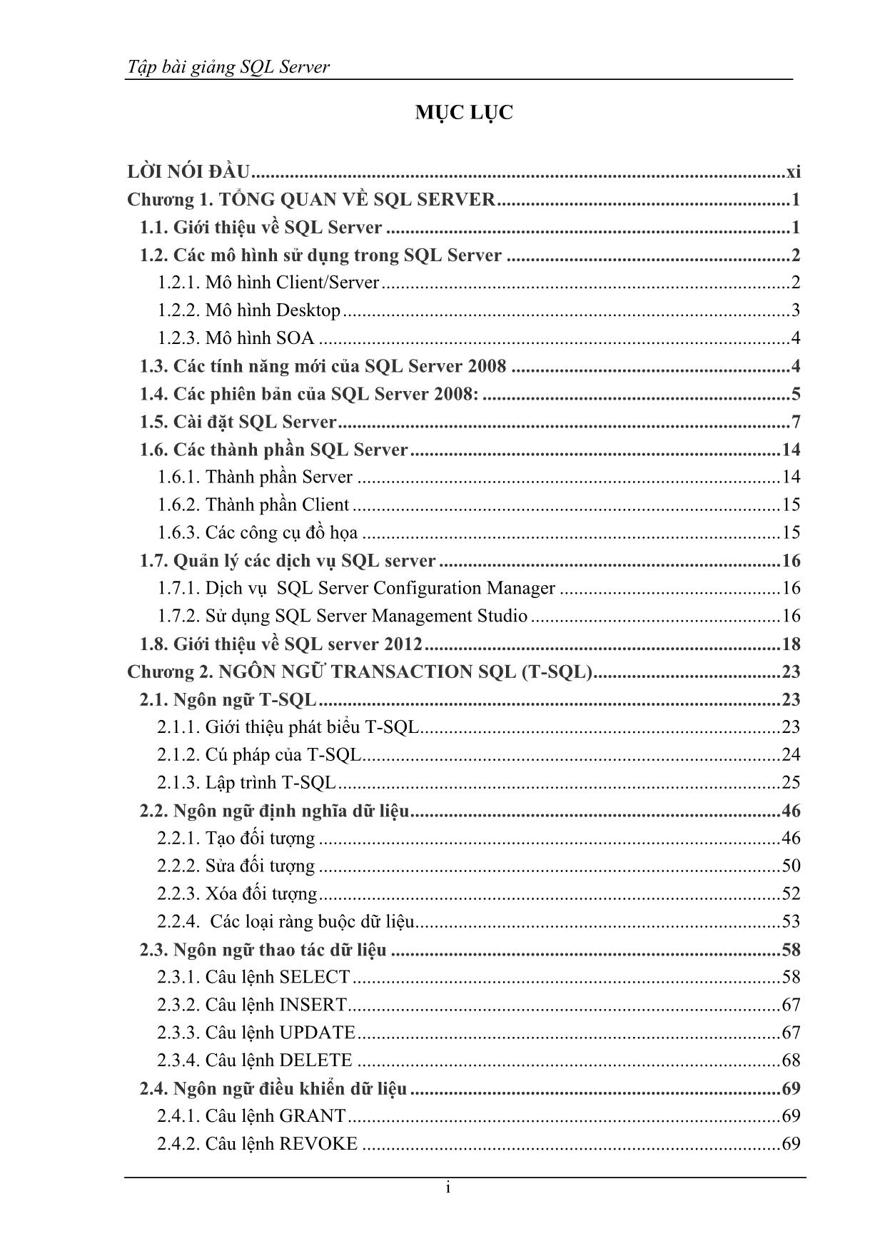 Giáo trình SQL Server (Phần 1) trang 1