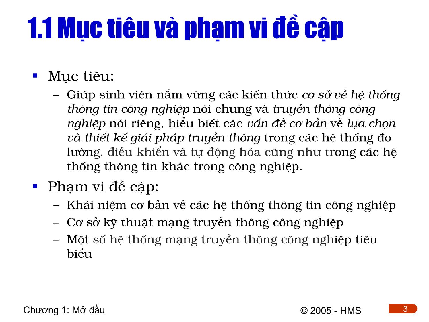 Bài giảng Hệ thống thông tin công nghiệp - Chương 1: Giới thiệu chung trang 3