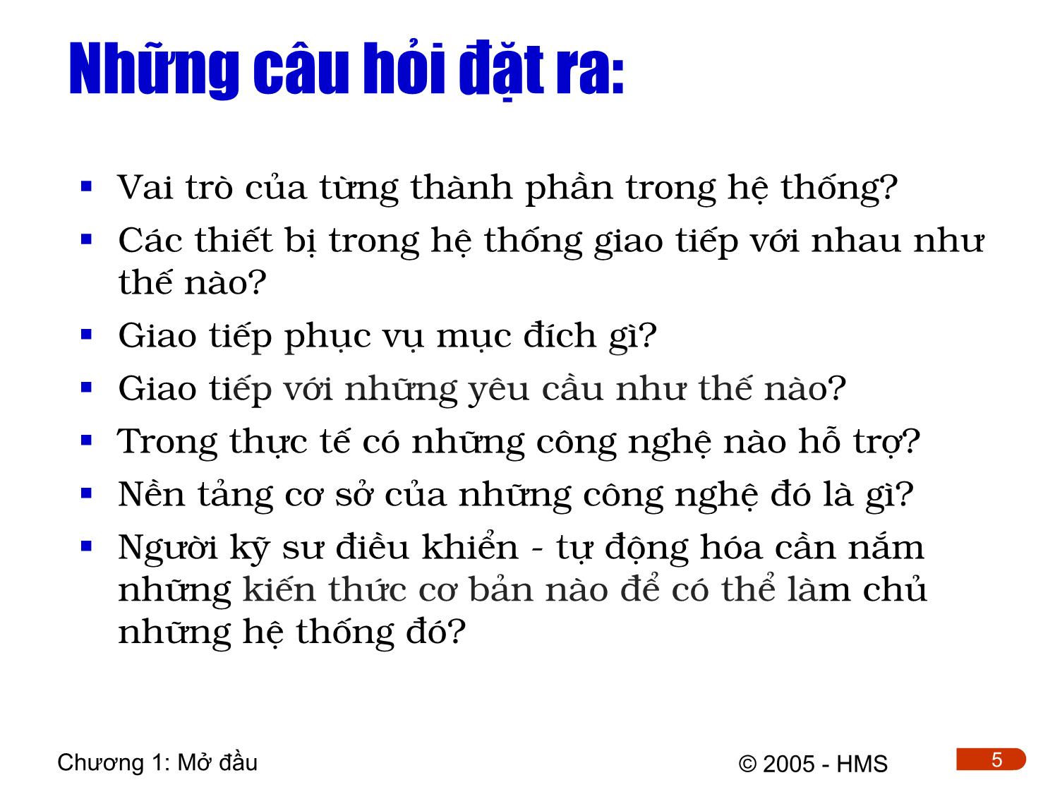 Bài giảng Hệ thống thông tin công nghiệp - Chương 1: Giới thiệu chung trang 5