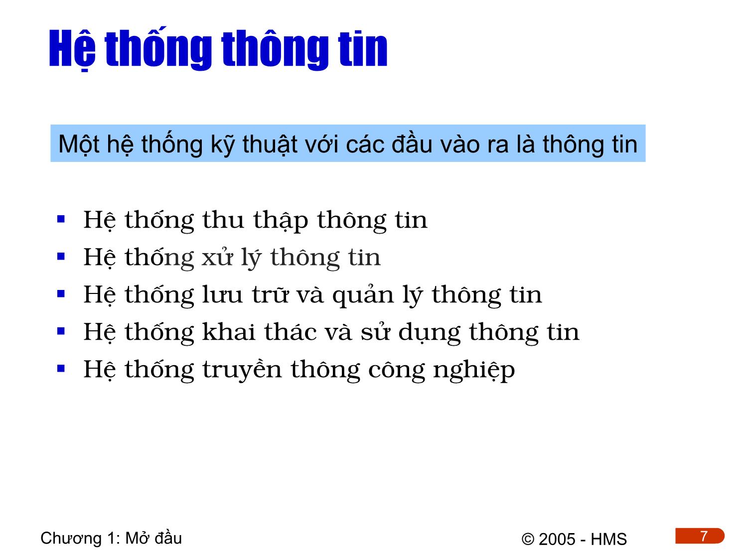 Bài giảng Hệ thống thông tin công nghiệp - Chương 1: Giới thiệu chung trang 7