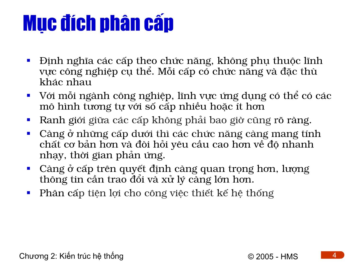 Bài giảng Hệ thống thông tin công nghiệp - Chương 2: Kiến trúc các hệ thống thông tin công nghiệp trang 4