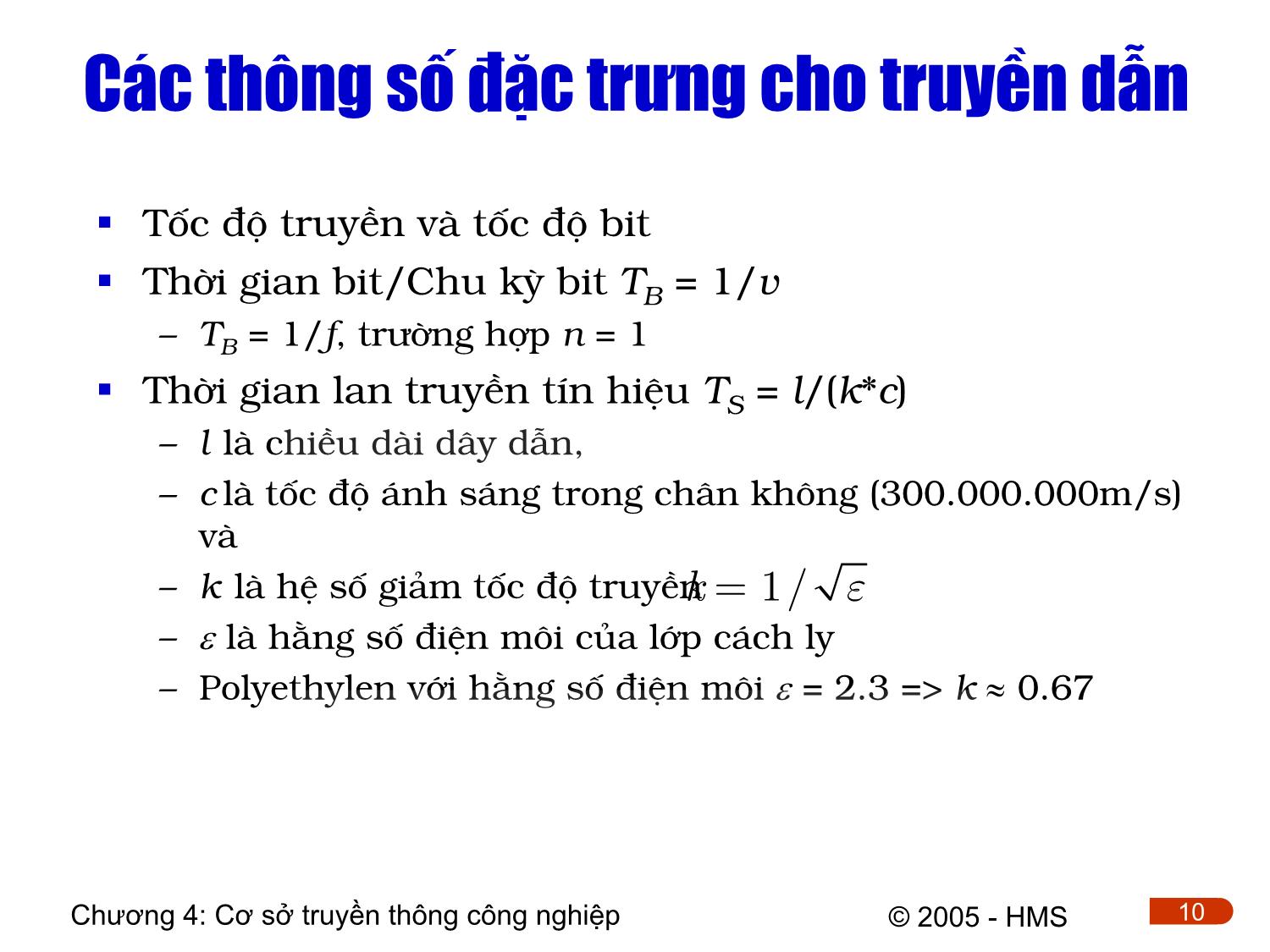 Bài giảng Hệ thống thông tin công nghiệp - Chương 4: Cơ sở truyền thông công nghiệp (Phần 1) trang 10