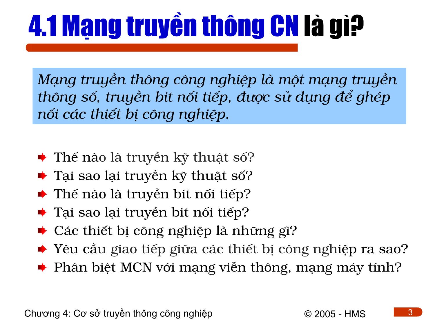 Bài giảng Hệ thống thông tin công nghiệp - Chương 4: Cơ sở truyền thông công nghiệp (Phần 1) trang 3