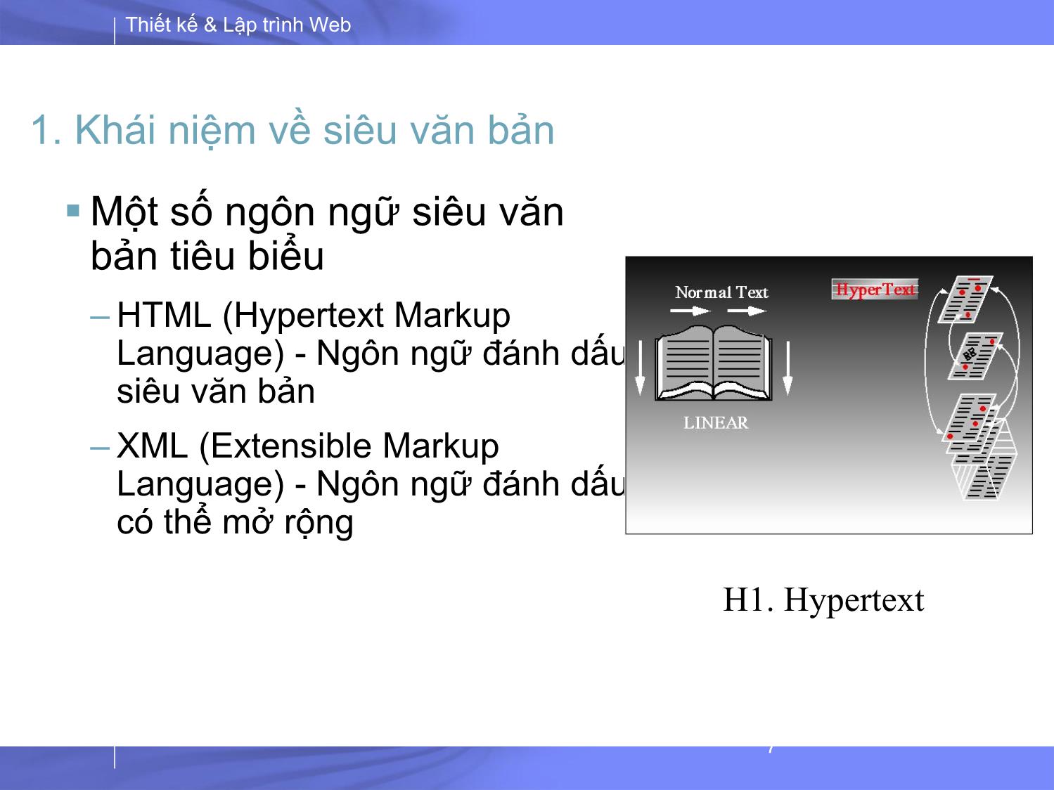 Bài giảng Thiết kế và lập trình Web - Bài 1: Tổng quan về Thiết kế và lập trình Web trang 7