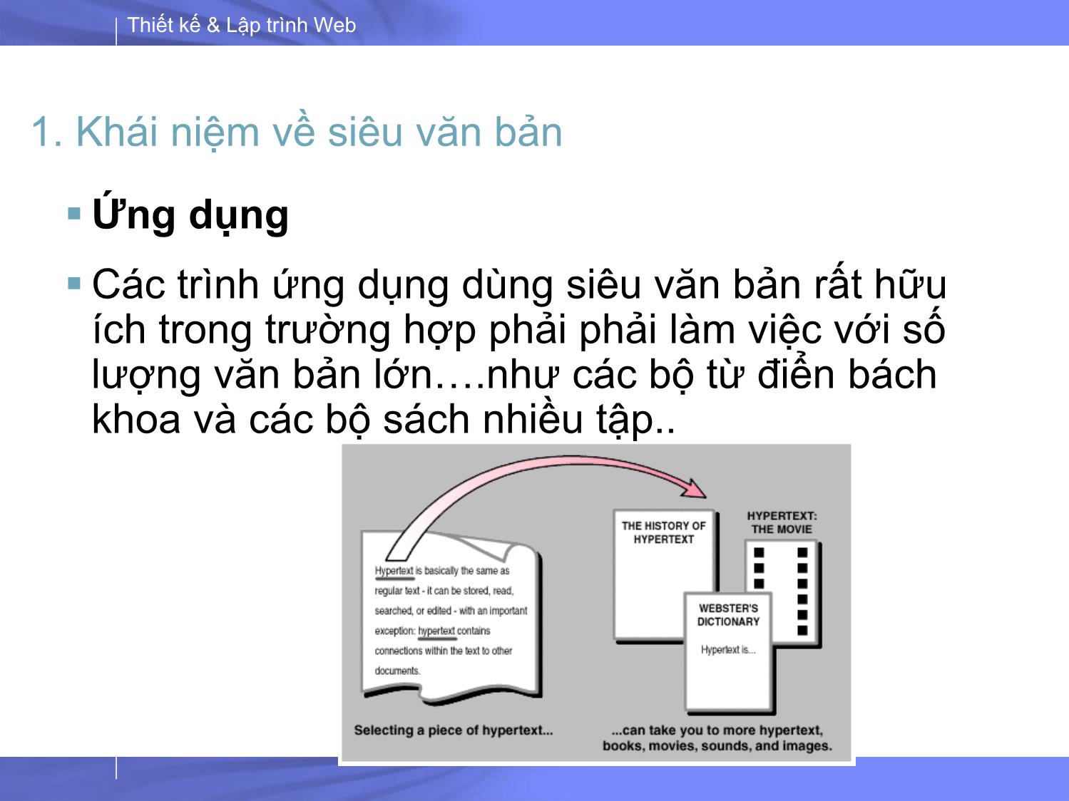 Bài giảng Thiết kế và lập trình Web - Bài 1: Tổng quan về Thiết kế và lập trình Web trang 8