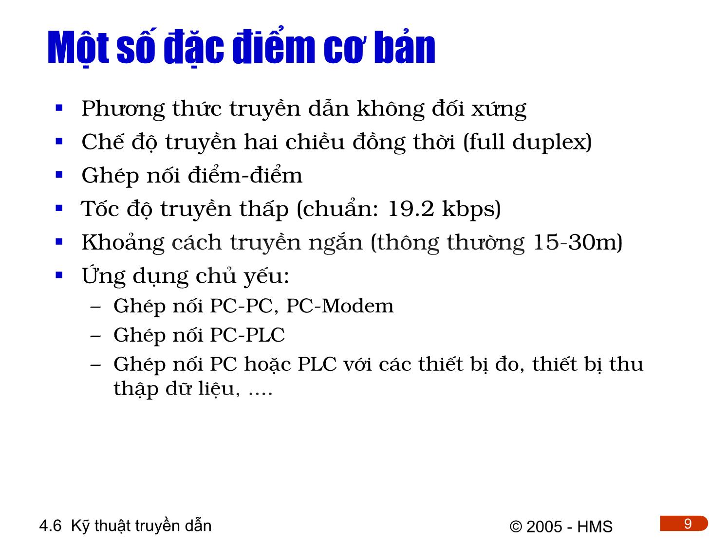 Bài giảng Hệ thống thông tin công nghiệp - Chương 4: Cơ sở truyền thông công nghiệp (Phần 5) trang 9