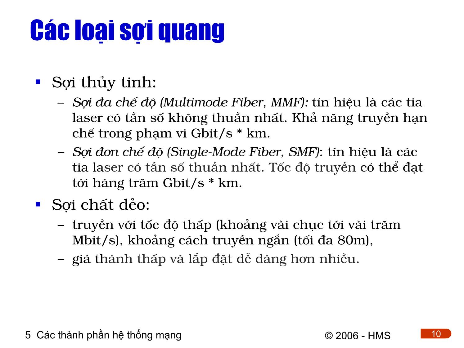 Bài giảng Hệ thống thông tin công nghiệp - Chương 5: Các thành phần hệ thống mạng trang 10