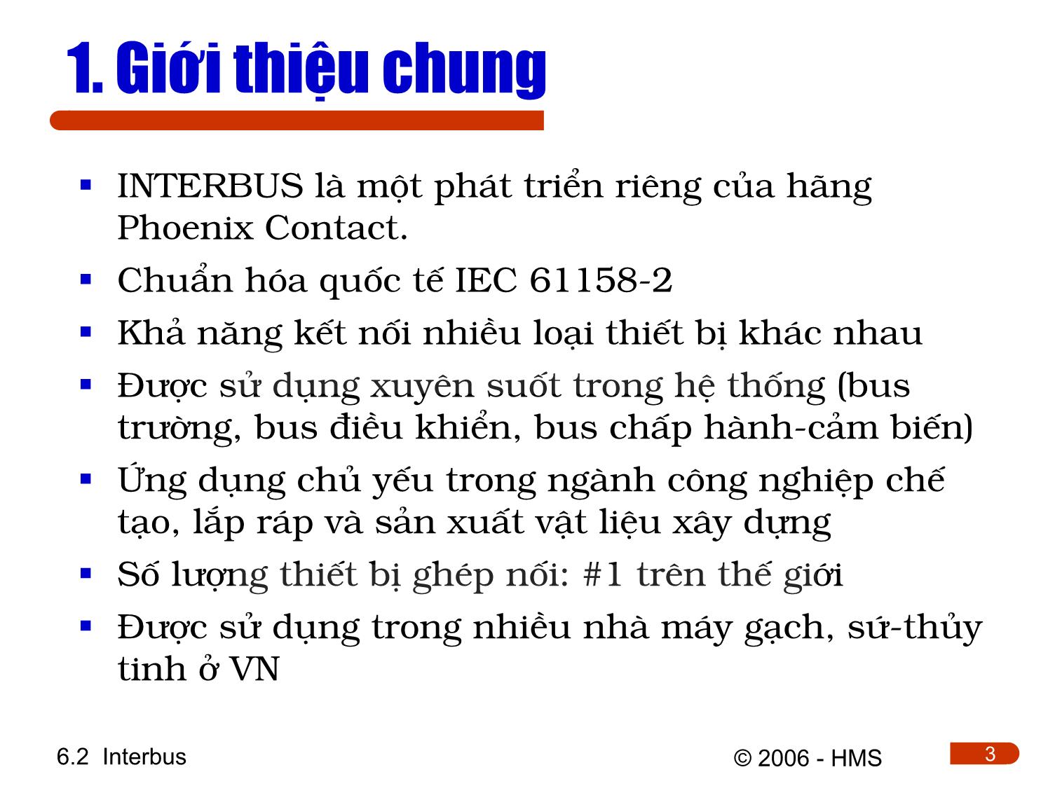 Bài giảng Hệ thống thông tin công nghiệp - Chương 6.2: Interbus trang 3