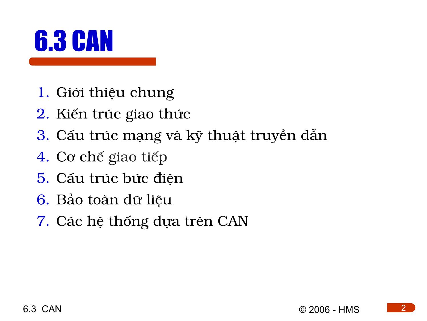 Bài giảng Hệ thống thông tin công nghiệp - Chương 6.3: CAN trang 2